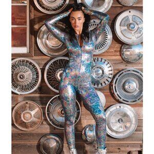 NWT Spirithoods HOLOGRAPHIC RAINBOW SNAKESKIN full bodysuit